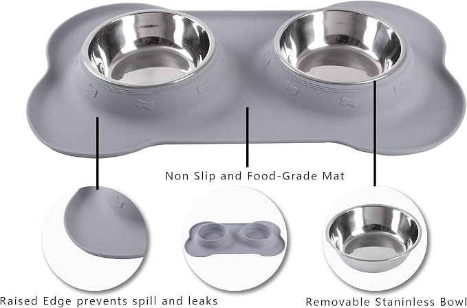 Hubulk Pet Dog Bowls 2 Stainless Steel Dog Bowl - Image 3