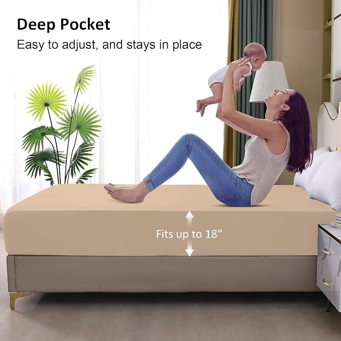 Twin Mattress Protector Waterproof, Fitted Sheet Style Breathable Mattress Cover - Image 4