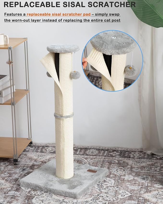 Kilodor Cat Scratching Post 34 Inches Large Sturdy Cat Post - Image 4