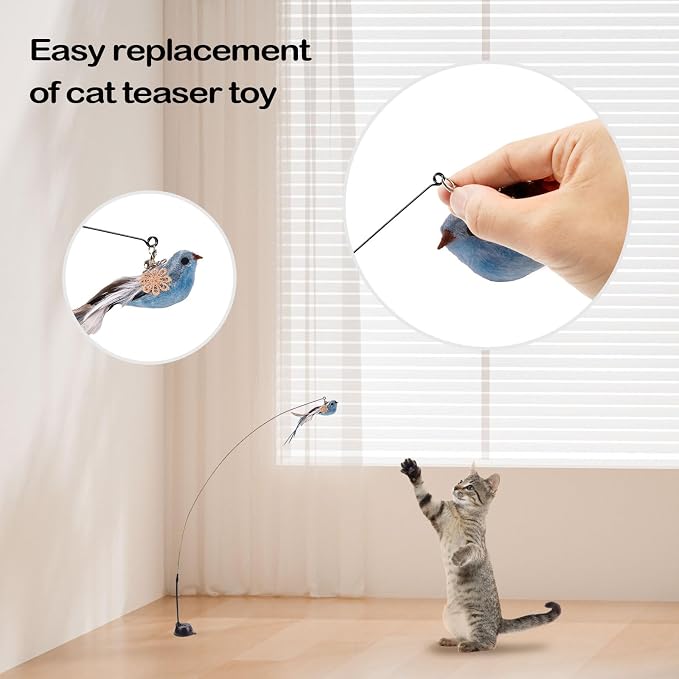 10PCS Cat Bird Toy Refills Feather Cat Wand Attachments - Image 4