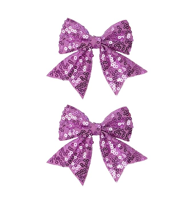 3-inch Sequined Bow Hair Clips For Baby Girls, Kids and Young Women Birthday by Koolgil