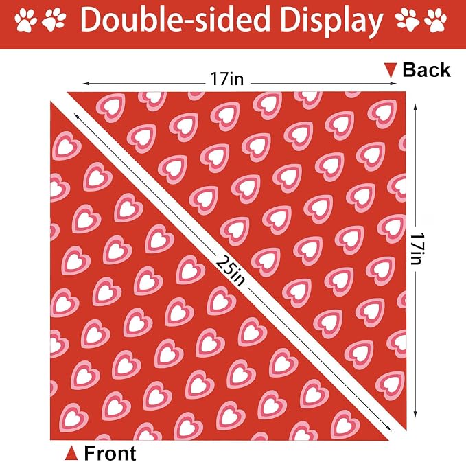Valentine's Day Dog Bandana, 2 Pack Adjustable Holiday Party Birthday Pets - Image 4