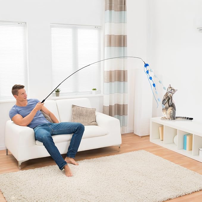 Cat Wand Toy, Long Interactive Wand Toys - Image 6