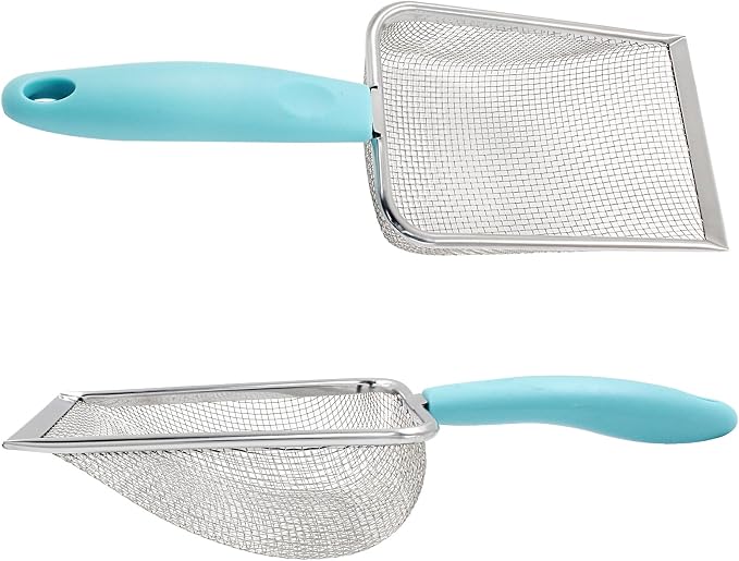 Hordion Cat Litter Scoop Stainless Steel Mesh Scooper, 2mm Mesh Non-Stick - Image 5