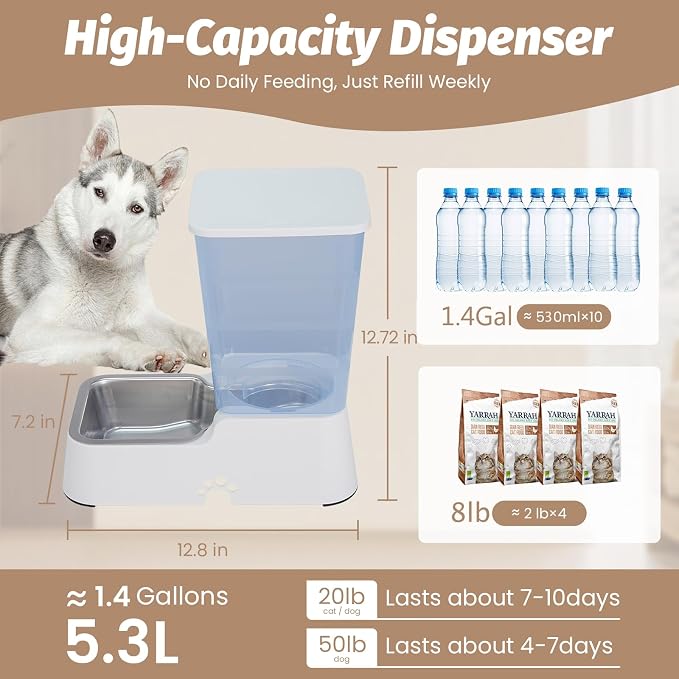 Automatic 5.4L/1.4Gal Pet Waterer, Automatic Dog Water Dispenser Gravity - Image 5