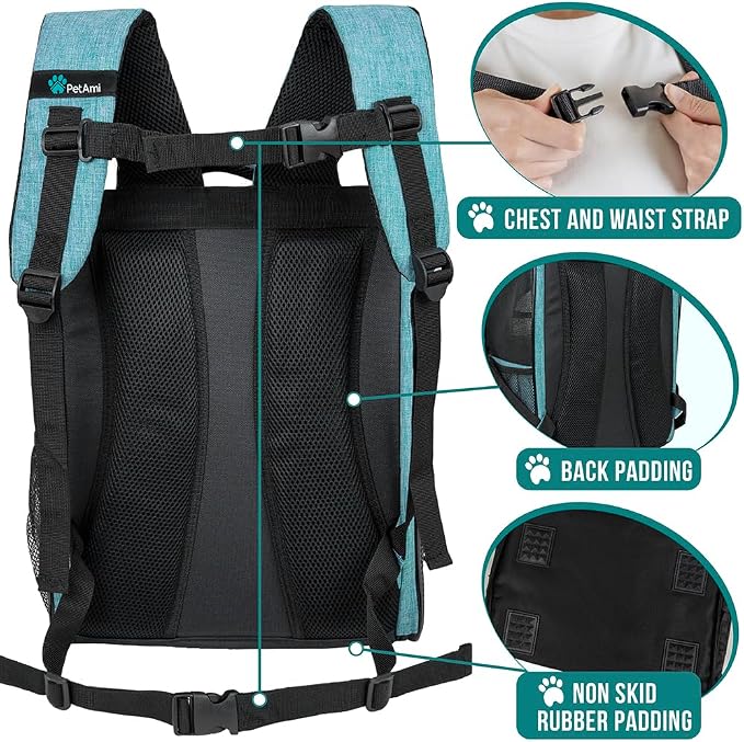 PetAmi Dog Backpack Carrier for Small Large Cat, Ventilated Pet Hiking Backpack - Image 5