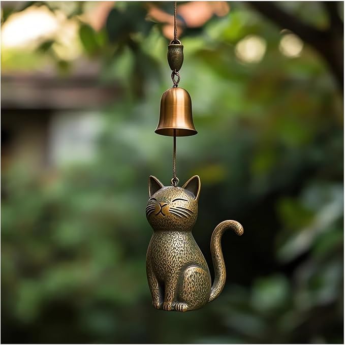 Cat Wind Chime 2025 New Unique Cat Garden Decor Outdoor Cat Statue Themed Gifts - Image 2