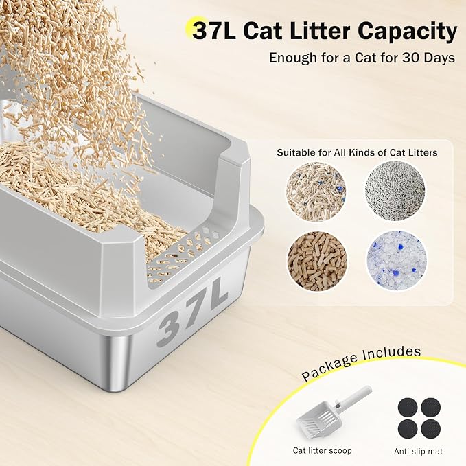 Stainless Steel Litter Box, Extra Large Litter Boxes - Image 5