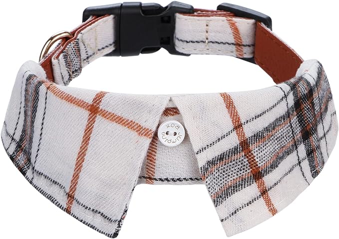 Faleela Cotton Plaid Shirt Style Dog Collar Soft Cute, Boy Dog Collar by Faleela