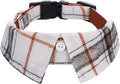 Faleela Cotton Plaid Shirt Style Dog Collar Soft Cute, Boy Dog Collar by Faleela