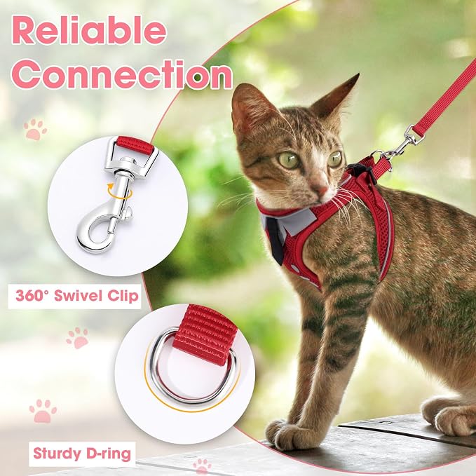 Cat Harness and Leash Set for Walking Escape Proof, Soft Adjustable Kitten - Image 6