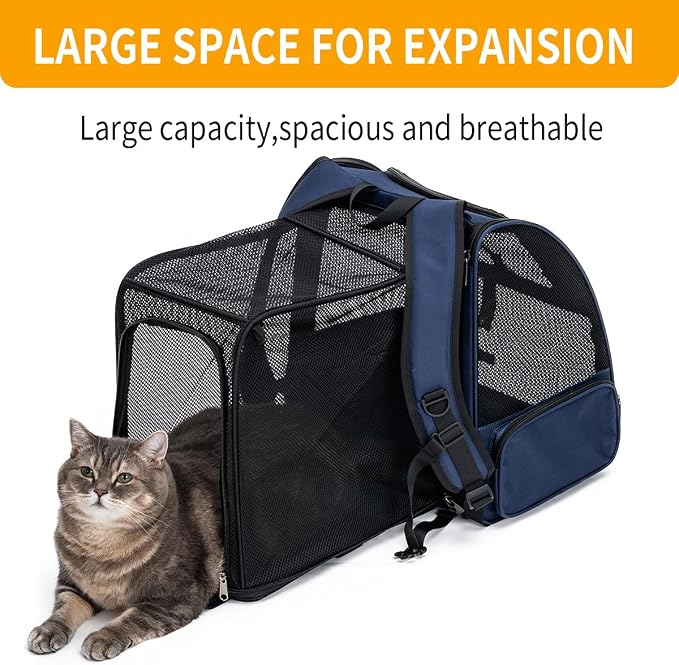 Cat Backpack，Expandable Cat Carrier Backpack, Dog Backpack Carrier and Pet - Image 3