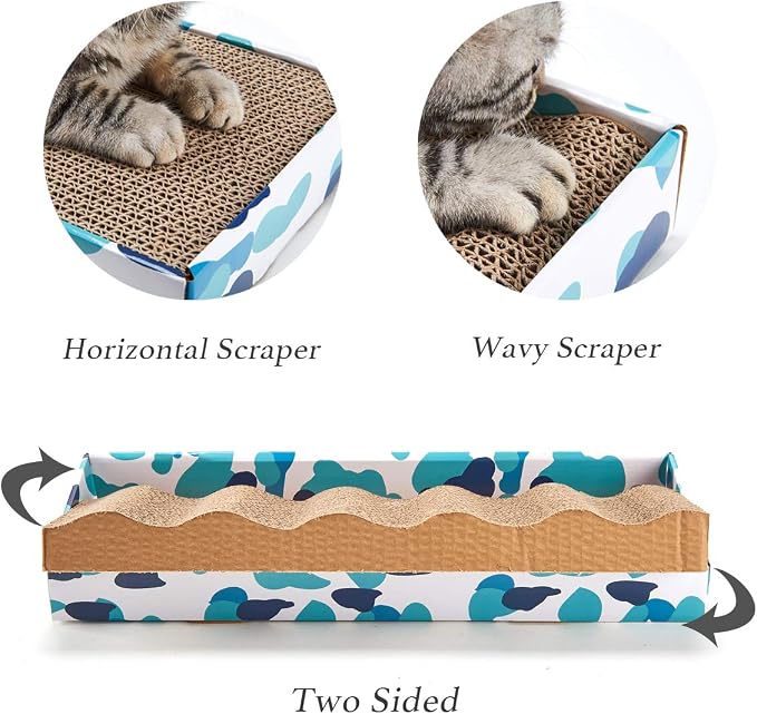 PEEKAB Cat Scratcher Cardboard Reversible Cat Scratch pad Kitty Corrugated - Image 2