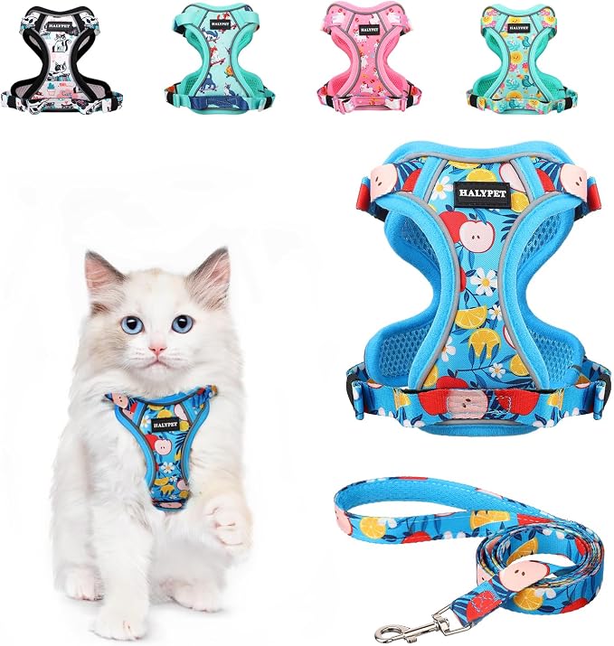 Halypet Cat Harness and Leash Set Cute Escape Proof Vest Harness by DOMoreWithYourPet