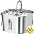 Cat Water Fountain Stainless Steel, 74oz/2.2L Cat Fountain by Vekonn
