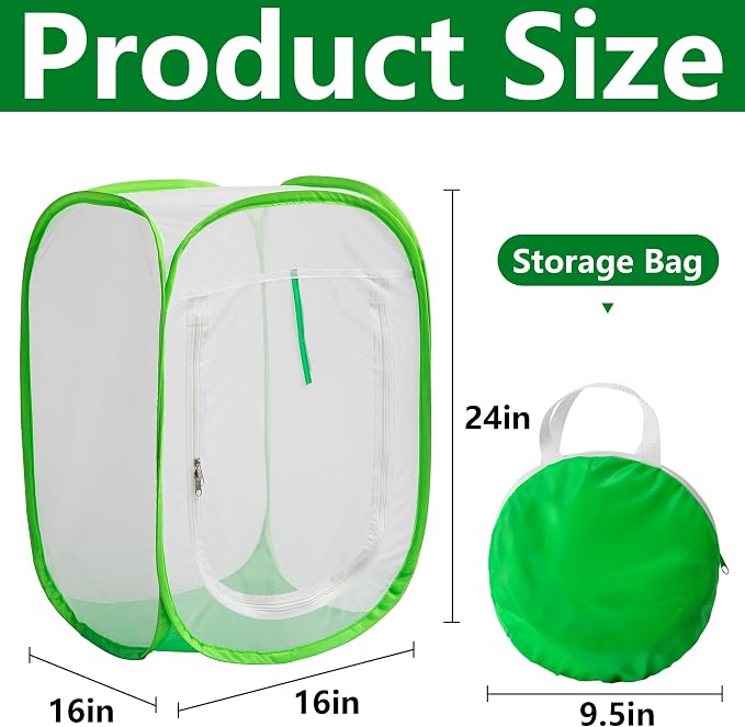16" x 16" x 24" Pop Up Garden Mesh Plant Cover, Plant Protectors Mesh Plant - Image 2