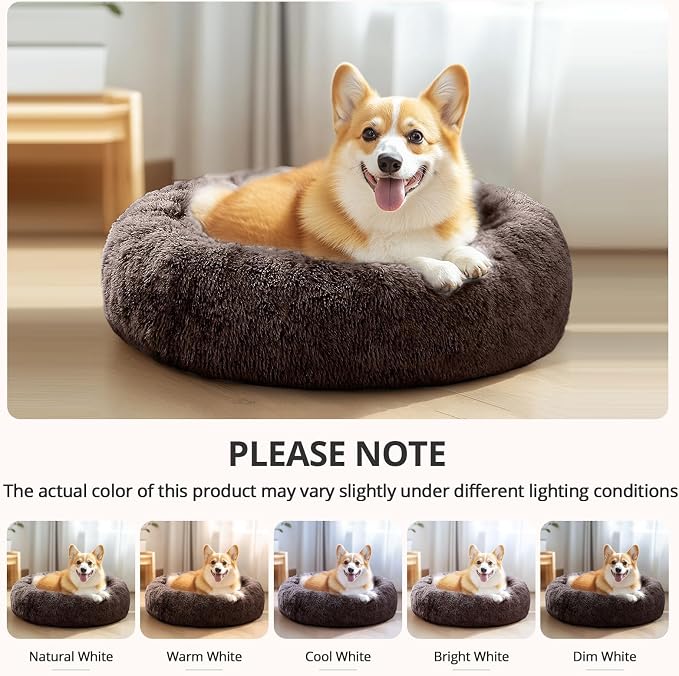 JOLLYVOGUE Calming Dog Bed Medium Size Dog, Anti-Anxiety Donut Medium Pet Bed - Image 6