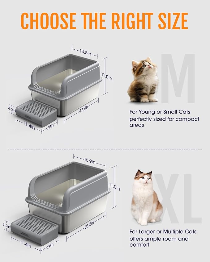 Cat Litter Box - Stainless Steel Litter Box - Image 5