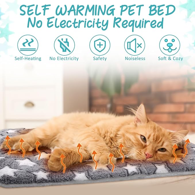 VitalCozy 2 Pack Self Warming Cat Mat Self Heating Pad Bed Reversible Machine - Image 2