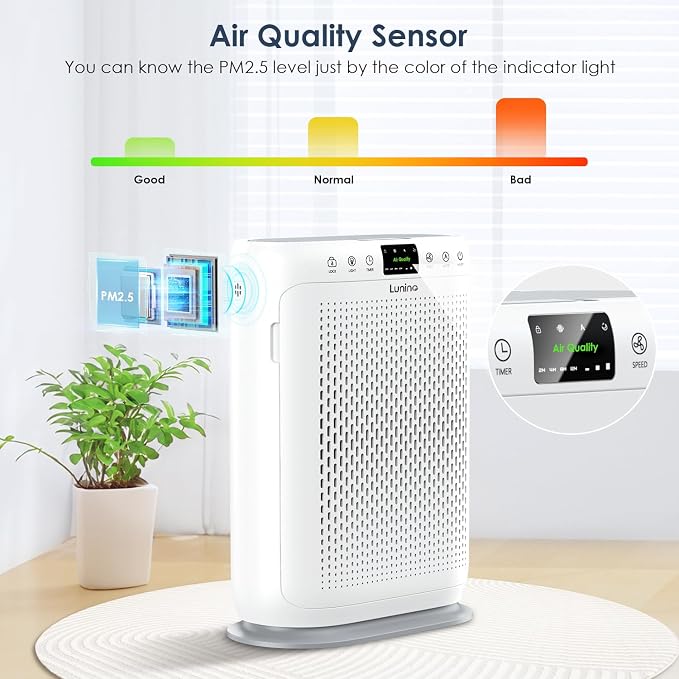 Air Purifiers for Home Large Room up to 2400sq.ft, LUNINO H13 HEPA Air Filter - Image 5