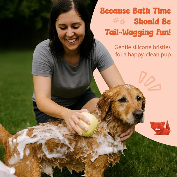 HamInWay Dog Bath Brush, 2-in-1 Dog Brush - Image 3