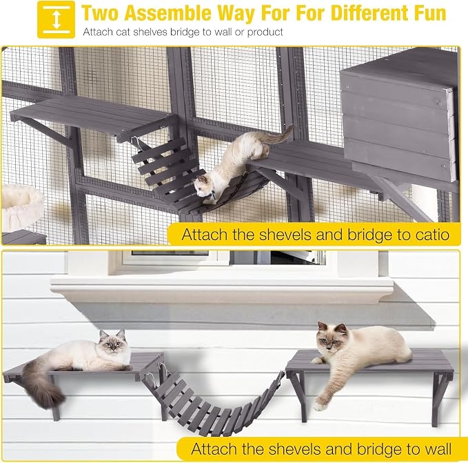 Aivituvin Catio Outdoor Cat Enclosure Window, Wall-Mounted Large Walk-in Cat - Image 2