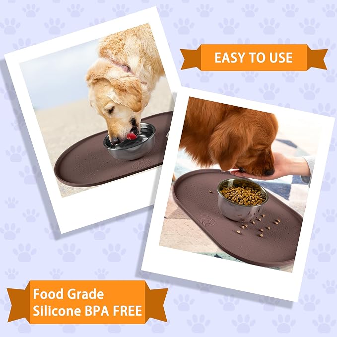 100% Waterproof 1.0" Raised Edge BPA Free Silicone Dog Food Mat, Pet Cat - Image 7