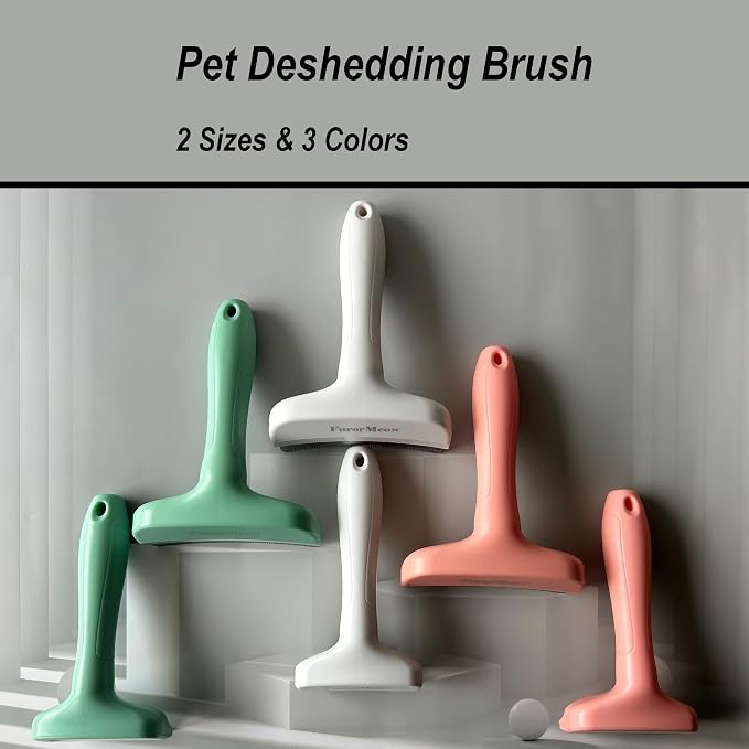 Pet Deshedding Tool with Curve Blade, Cat Grooming Brush, Tight V-shaped Teeth - Image 8