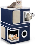 Shikha 2-Storey Cat Houses for Indoor Cats, Dual-Purpose Double Large Cat Beds by Shikha