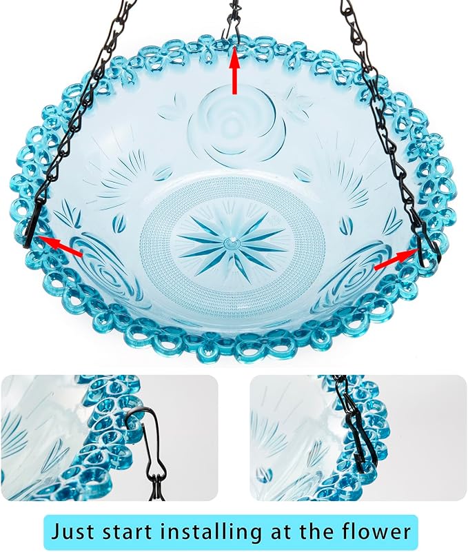 2 Pack Hanging Bird Baths, Hanging Bird Feeders - Image 3