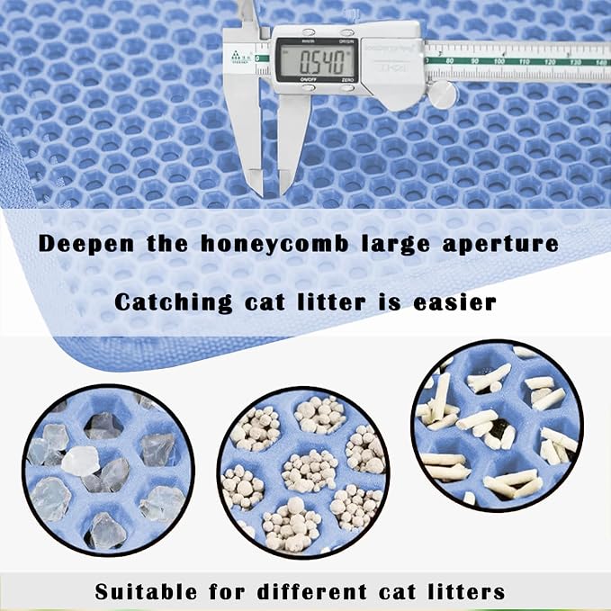 HCY&WLD Cat Litter Mat, Honeycomb Double Layer Cat Litter Trapping Mat - Image 5