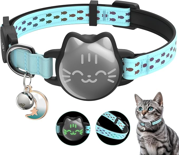 Waterproof Airtag Cat Collar, Breakaway Cat Airtag Collar by typecase