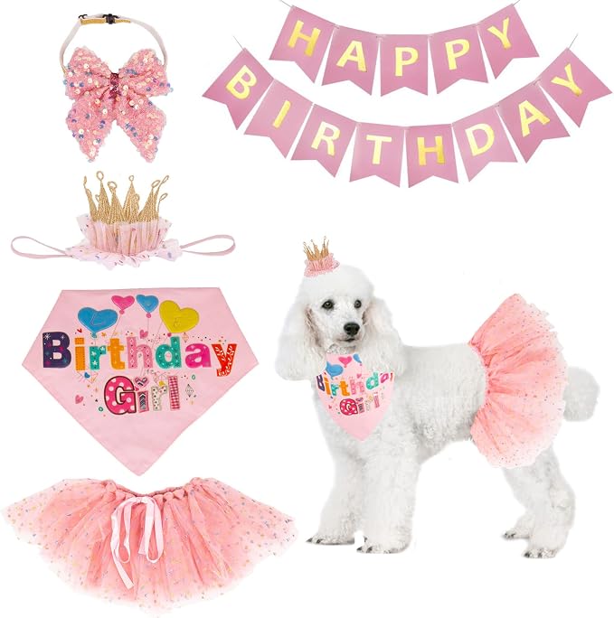 ADOGGYGO Dog Birthday Hat Bandana Girl by ADOGGYGO