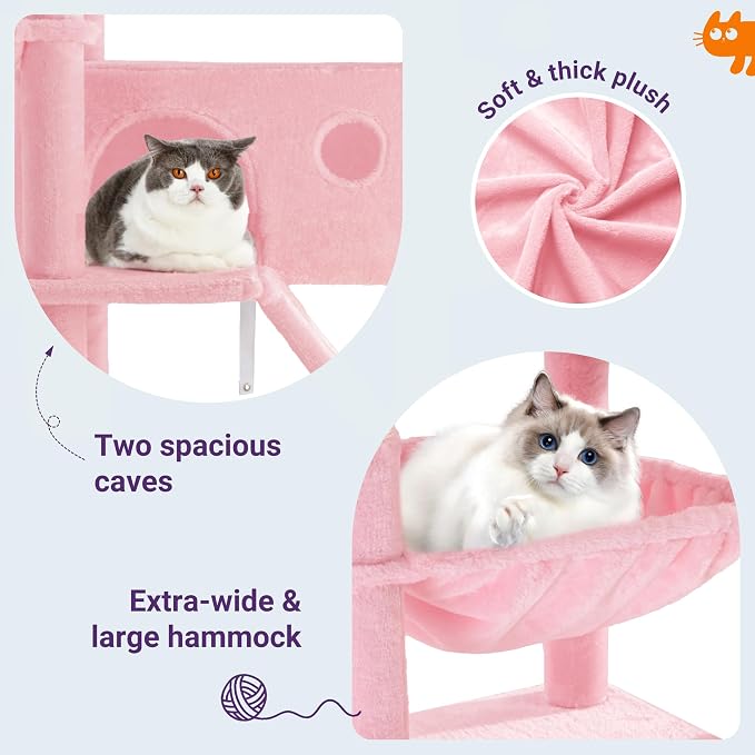 Allewie 81 Inches Tall Cat Tree/Multi-Level Large Climbing Tree House and Towers - Image 6