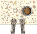 Cute Sweet Cat Food Mat for Dog Food Mat Food and Water Bowl Pet Feeding Bowl by HOMETITUTE