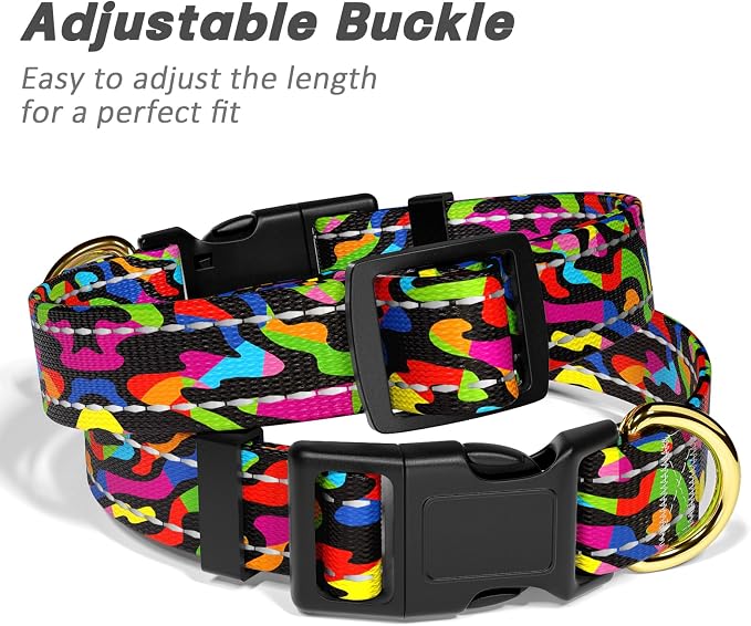 Reflective Dog Collar for Small Dogs, Cute Boho Adjustable Heavy-Duty Nylon - Image 6
