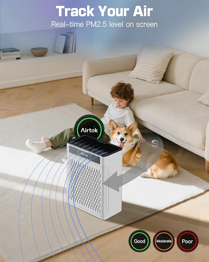 Air Purifiers for Home Large Room Up to 1848sq.ft, Airtok Air purifier for Home - Image 2