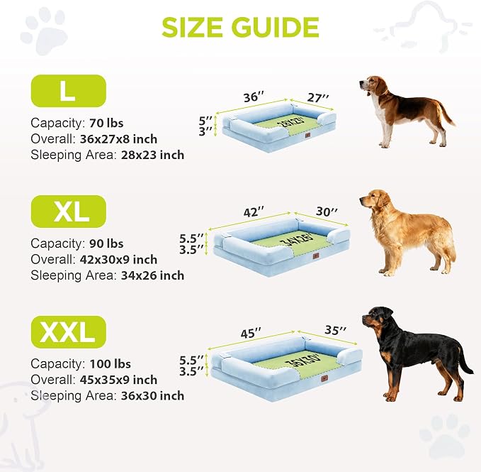 Orthopedic Dog Bed for Extra Large Dogs, XXL Waterproof Egg Crate Memory Foam - Image 4
