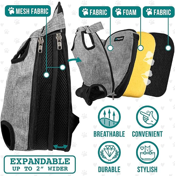 PetAmi Dog Carrier Backpack, Adjustable Pet Cat Front Carrier Backpack - Image 3