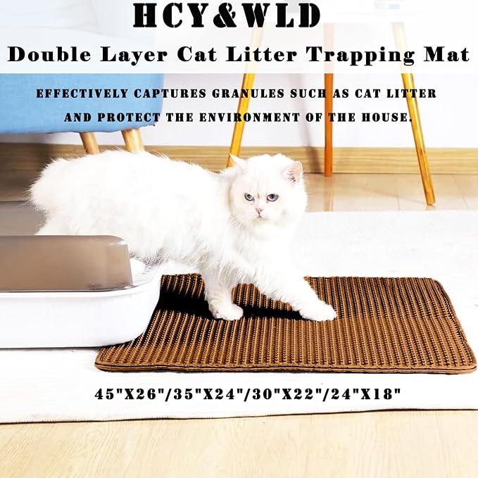 HCY&WLD Cat Litter Mat, Honeycomb Double Layer Cat Litter Trapping Mat - Image 2