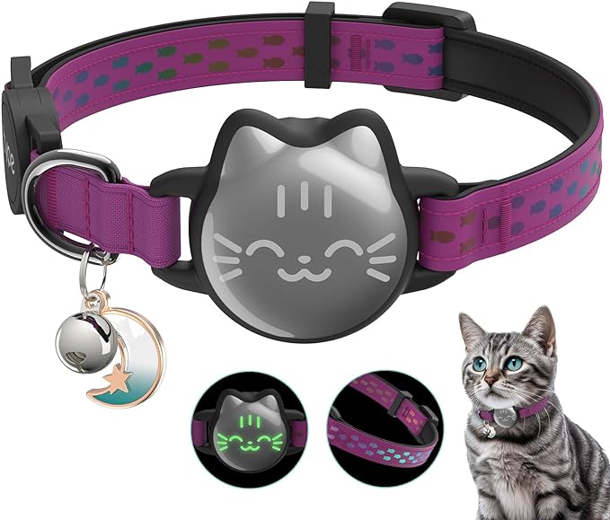 Waterproof Airtag Cat Collar, Breakaway Cat Airtag Collar by typecase
