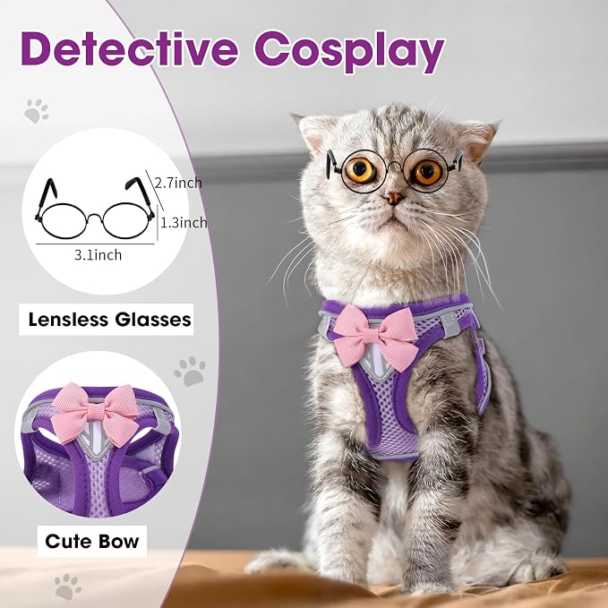 Cat Vest Harness and Leash Set for Walking Escape Proof, Adjustable Kitten - Image 2
