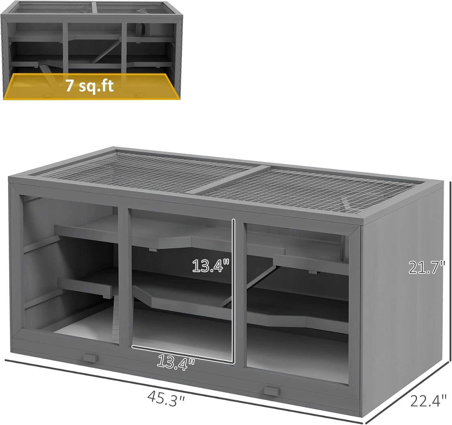 Natural Wood Small Animal Habitat with Multiple Levels - GlobalHabitat Supply