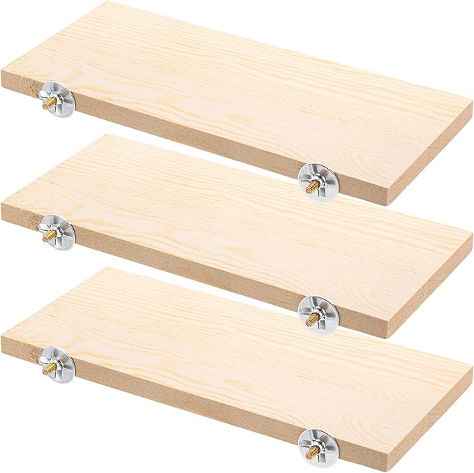 Okllen 3 Pack Bird Perch Stand, Parrot Wood Platform, Natural Wooden Perch Toys by Okllen