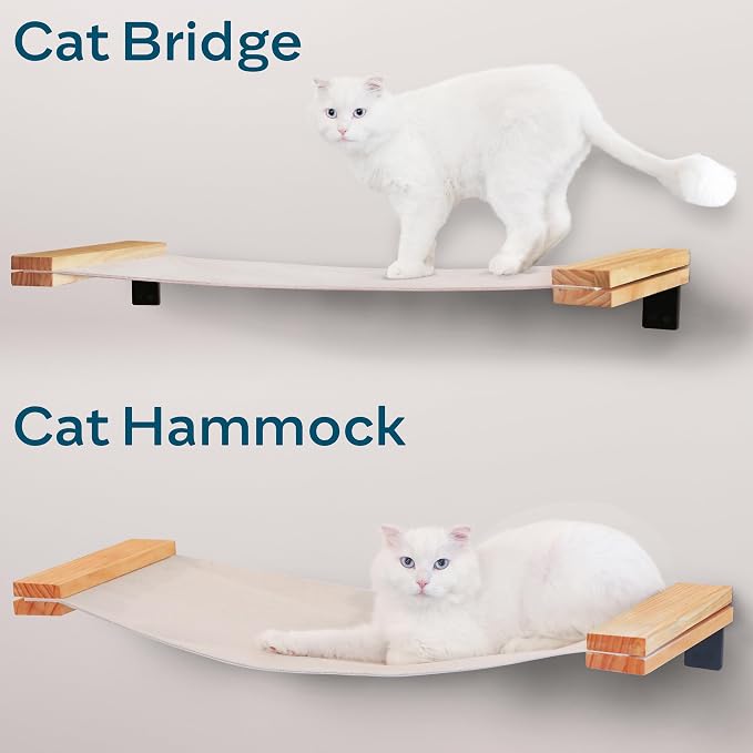 Cat Wall Hammock | Cat Shelves for Wall | Bridge, Shelf and Perches | Modern - Image 5
