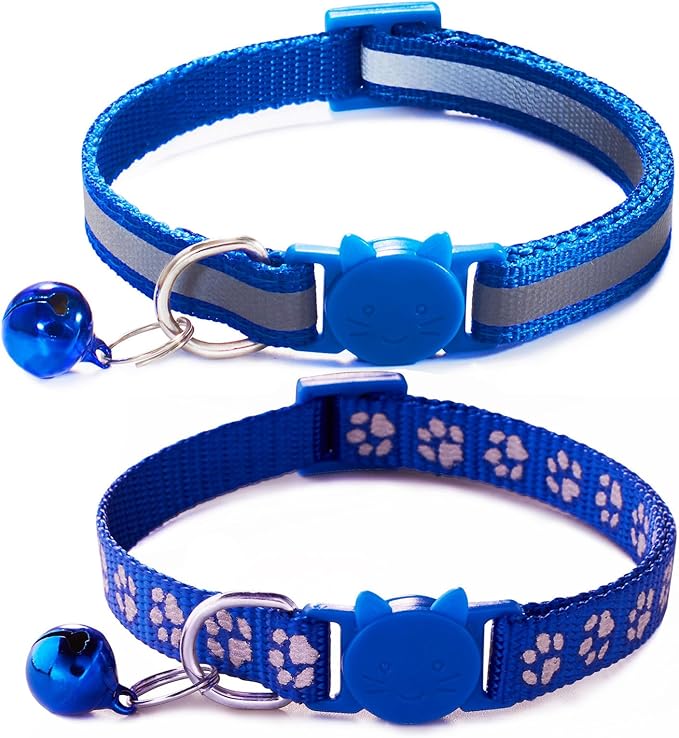 Blue Reflective Cat Collar by YOUALSO