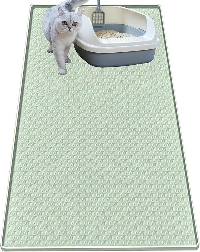 Cat Litter Mat for Litter Box, Silicone Large Cat Litter Trapping Mat by Jacooxi