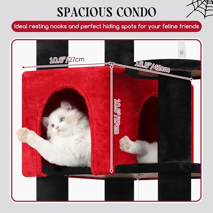 Globlazer Extra Large Platform Gothic Cat Tree, 65in Tall Sturdy Goth Cat Tower - Image 4