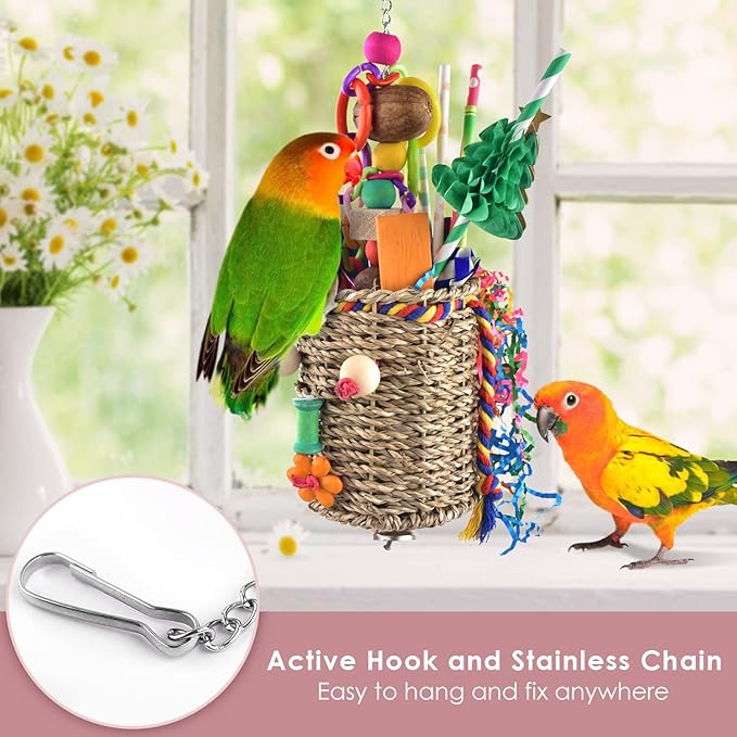KATUMO Bird Toys, Parrot Grass Basket and Shredding Foraging - Image 4