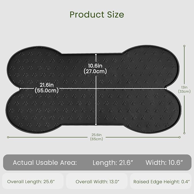 Dog Food Mat Anti-Slip Silicone Dog Bowl Mat Thicker Pet Placemat Waterproof - Image 2